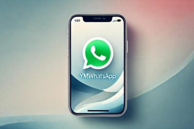 Logo de YMWhatsApp en fondo minimalista