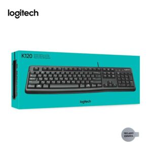 Cable USB del teclado Logitech K120 listo para conexión Plug & Play